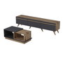 Hanah Home Amsterdam Conjunto de Muebles de Salón con Soporte TV 180cm y Mesa Centro 90cm en Antracita y Nogal