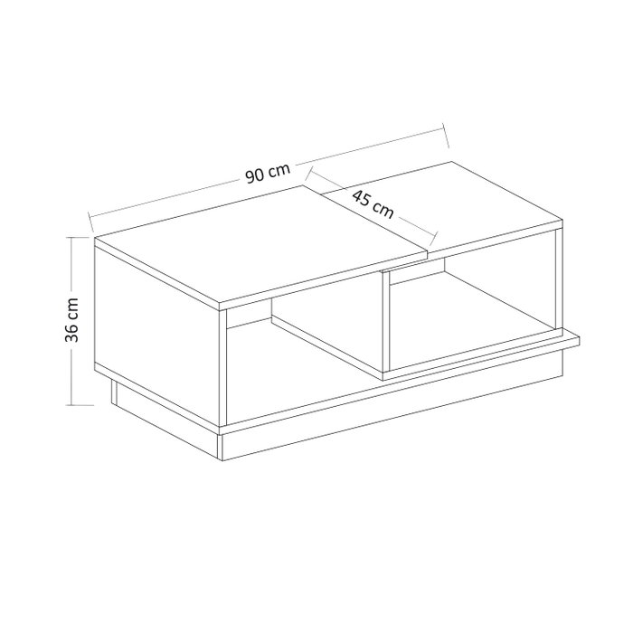 Hanah Home Amsterdam Conjunto de Muebles de Salón con Soporte TV 180cm y Mesa Centro 90cm en Antracita y Nogal