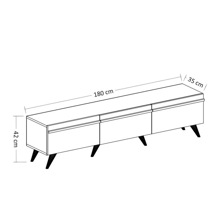 Hanah Home Amsterdam Conjunto de Muebles de Salón con Soporte TV 180cm y Mesa Centro 90cm en Antracita y Nogal
