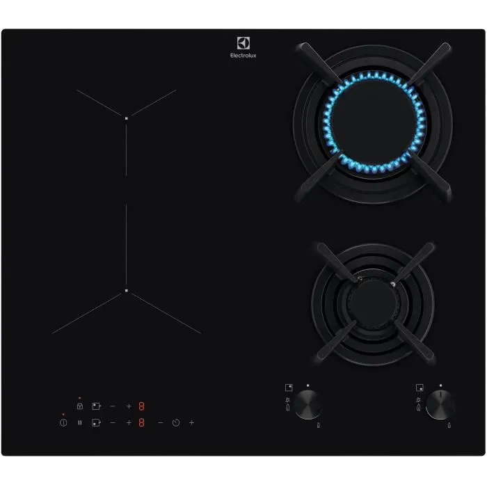 Electrolux Placa de Cocción Mixta KDI640713K - 4 Fuegos, 59 x 52 cm, Negro