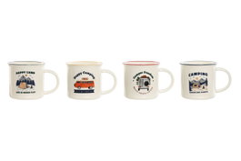 DKD Home Decor Tazas de Porcelana Camper y Vehículos Multicolor