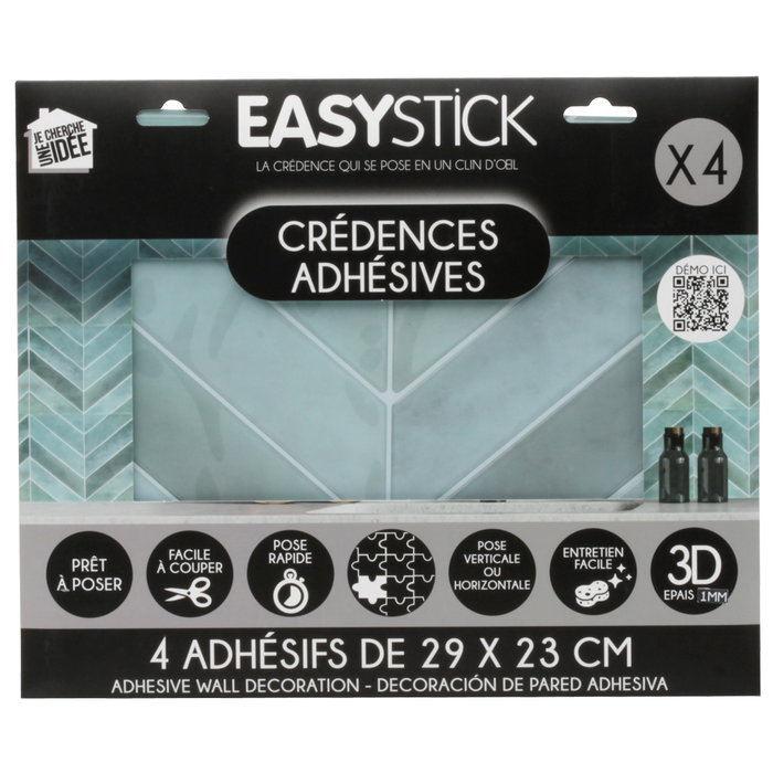 Je cherche une Idee Set de 4 Azulejos Chevron EASYSTICK 29x23 cm Je cherche une Idee Set de 4 Azulejos Chevron EASYSTICK 29x23 cm