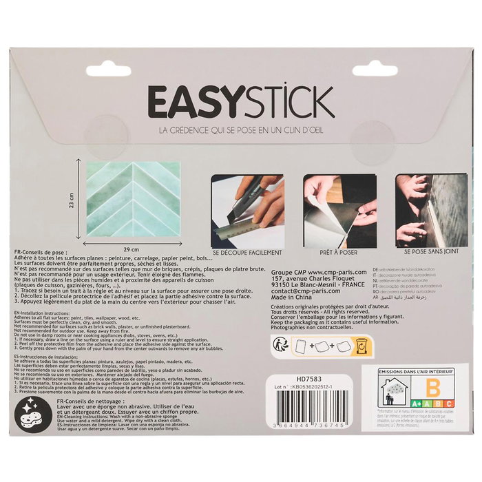 Je cherche une Idee Set de 4 Azulejos Chevron EASYSTICK 29x23 cm Je cherche une Idee Set de 4 Azulejos Chevron EASYSTICK 29x23 cm