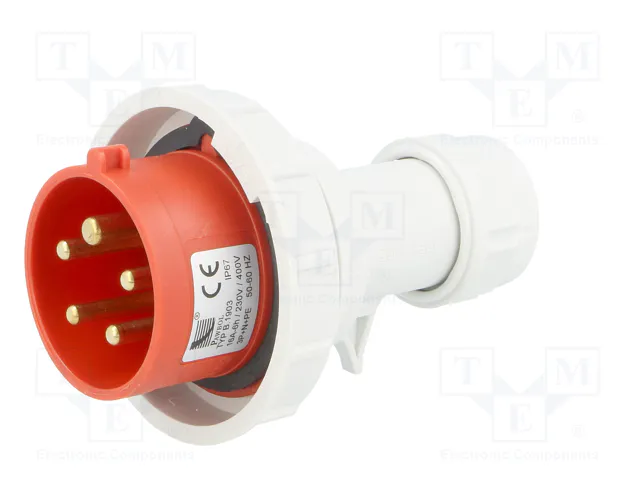 PAWBOL Enchufe Macho 16A 5 Pines IEC 60309