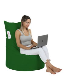 Atelier Del Sofa Puff de Jardín Verde, 95cm Respaldo, 40cm Asiento, 70cm Ancho, Poliéster Impermeable, 100% Poliestireno Reciclado