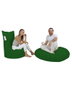Atelier Del Sofa Puff de Jardín Verde, 95cm Respaldo, 40cm Asiento, 70cm Ancho, Poliéster Impermeable, 100% Poliestireno Reciclado