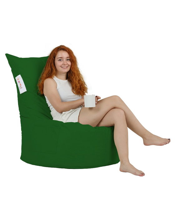 Atelier Del Sofa Puff de Jardín Verde, 95cm Respaldo, 40cm Asiento, 70cm Ancho, Poliéster Impermeable, 100% Poliestireno Reciclado