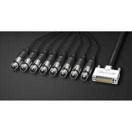 ALVA Ai25-8Xpro5 Cable Multicanal Analógico DSub 25 Macho a 8 x XLR3 Hembra 5 Metros Negro