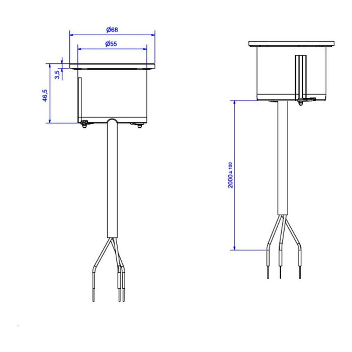 Bachmann 926.301 Toma de corriente 1xCEE7/3 con cable de 2 m, Blanco