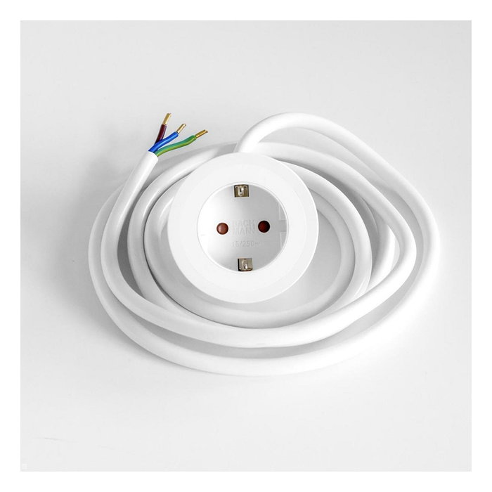 Bachmann 926.301 Toma de corriente 1xCEE7/3 con cable de 2 m, Blanco