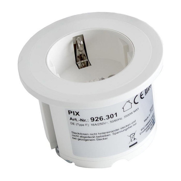Bachmann 926.301 Toma de corriente 1xCEE7/3 con cable de 2 m, Blanco