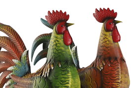 DKD Home Decor Figura de Metal Gallo Surtido de 2 Piezas