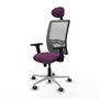 PIQUERAS Y CRESPO Silla de oficina Zulema con mecanismo Sincro, Morado y Gris