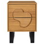 Home Deco Factory Mesita de Noche Calypso - Contemporain, Panel de Partículas y MDF, Patas de Hierro, 2 Cajones