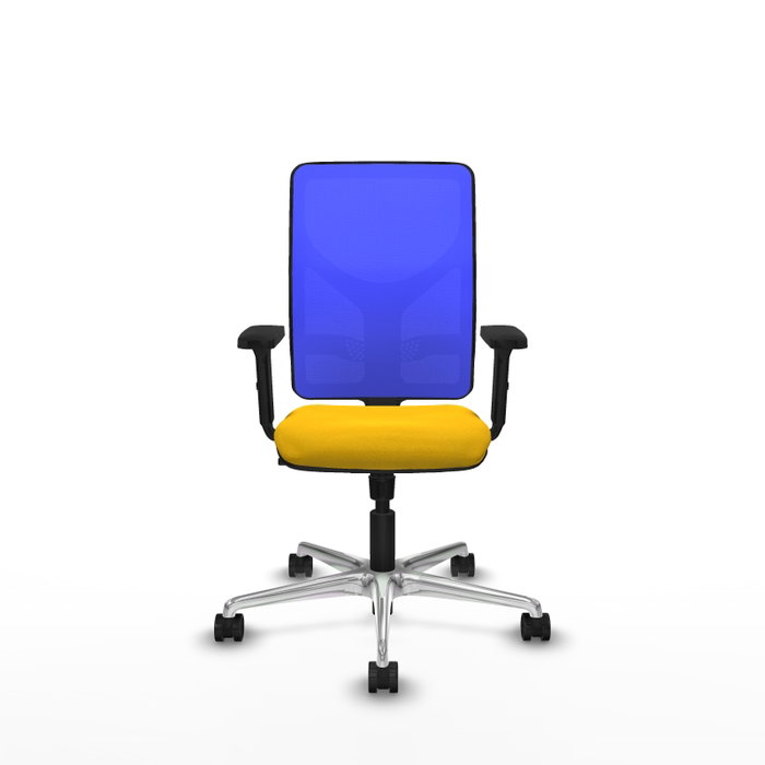 PIQUERAS Y CRESPO Silla de oficina Motilla con mecanismo Sincro, Amarillo y Azul
