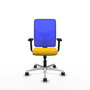 PIQUERAS Y CRESPO Silla de oficina Motilla con mecanismo Sincro, Amarillo y Azul