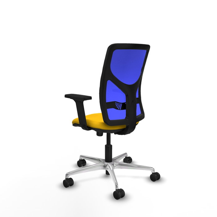 PIQUERAS Y CRESPO Silla de oficina Motilla con mecanismo Sincro, Amarillo y Azul