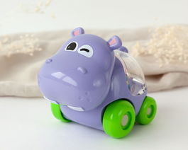 KioKids Arrastre Hipopótamo Lila para Bebés +12 Meses Juguete de Coordinación y Aprendizaje