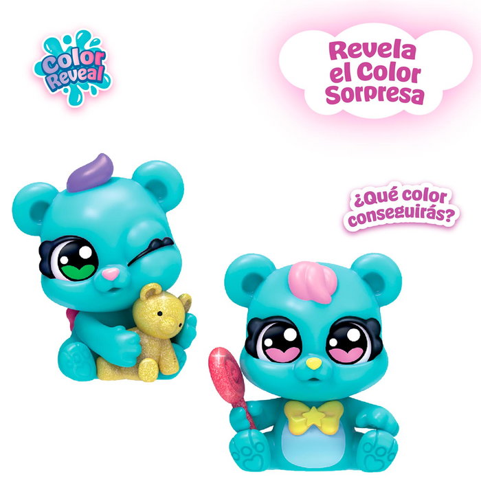 Magic Box Smoothie Fun Parks Bear Twins con tres áreas de juego. Incluye 2 Figuras Cherry Pets. Dimensiones 18,5x20x10,6 cm