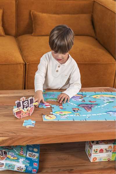 Goula Puzzle XXL Piratas con 48 Piezas y Barco 3D