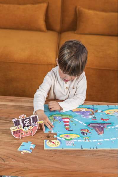 Goula Puzzle XXL Piratas con 48 Piezas y Barco 3D