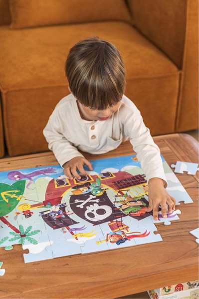 Goula Puzzle XXL Piratas con 48 Piezas y Barco 3D
