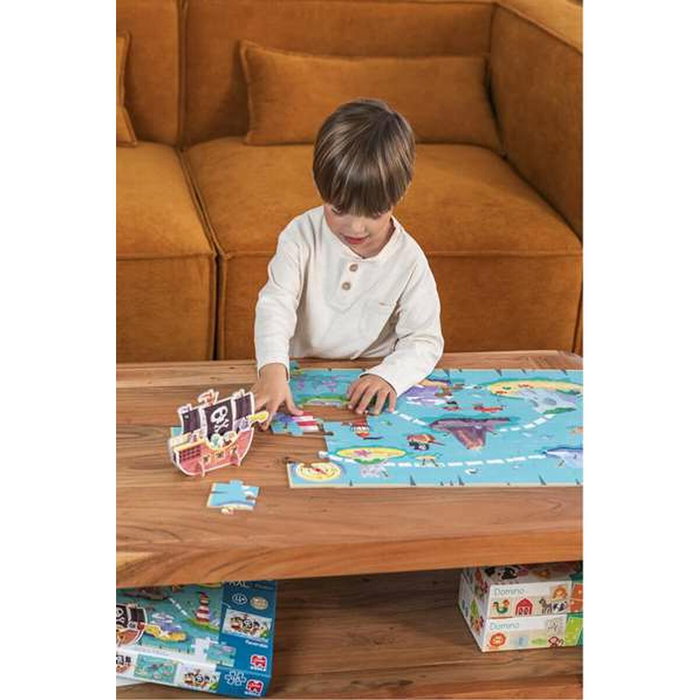 Goula Puzzle XXL Piratas con 48 Piezas y Barco 3D
