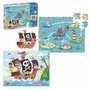 Goula Puzzle XXL Piratas con 48 Piezas y Barco 3D