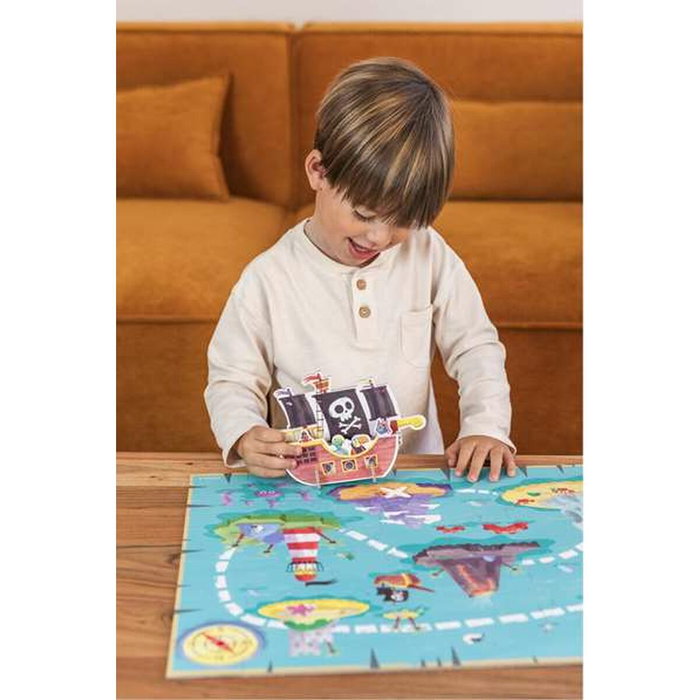 Goula Puzzle XXL Piratas con 48 Piezas y Barco 3D