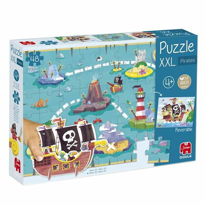 Goula Puzzle XXL Piratas con 48 Piezas y Barco 3D