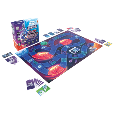 Star Wars Super Teams - Juego de Mesa Familiar Estratégico de Carreras y Sabotaje con Figuras 3D X-Wing, Millennium Falcon