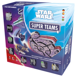 Star Wars Super Teams - Juego de Mesa Familiar Estratégico de Carreras y Sabotaje con Figuras 3D X-Wing, Millennium Falcon
