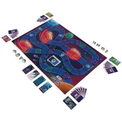 Star Wars Super Teams - Juego de Mesa Familiar Estratégico de Carreras y Sabotaje con Figuras 3D X-Wing, Millennium Falcon