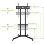 Techly ICA-TR6 Soporte de TV Móvil para Pantallas de 30 a 65 Pulgadas