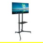 Techly ICA-TR6 Soporte móvil con ruedas para TV, altura ajustable, compatible con pantallas LCD/LED de 30" a 65" (76-165 cm), soporte VESA, carga hasta 60 kg, color negro
