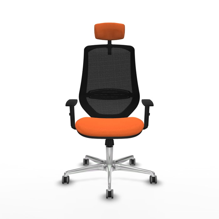 PIQUERAS Y CRESPO Silla de oficina Mardos con mecanismo Sincro, Tela Naranja y Malla Negra PIQUERAS Y CRESPO Silla de oficina Mardos con mecanismo Sincro, Tela Naranja y Malla Negra
