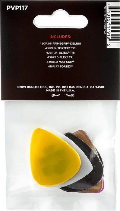 Dunlop Pack Variedad de Púas para Bajo Eléctrico / Pack de 6 Unidades