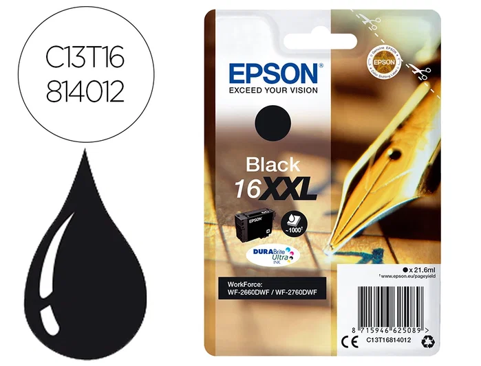 Epson Cartucho Negro 16XXL DURABrite Ultra Epson Cartucho Negro 16XXL DURABrite Ultra