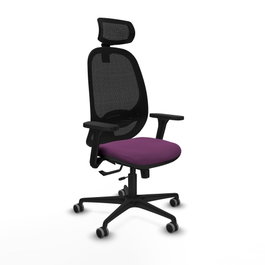 PIQUERAS Y CRESPO Silla de oficina Cilanco con mecanismo Sincro/Traslack, Morado y Negro