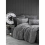 Aucune Juego de cama Gris 100% Algodón con Funda Nórdica y 2 Fundas de Almohada