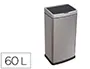 Q-connect Papelera con Sensor Automático, Capacidad 60 Litros, Metal Cromado, 630x270x400 mm