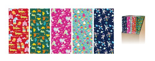 WONDER WRAPPER Papel de regalo infantil en rollo 0,7x2 m (Caja de 50) WONDER WRAPPER Papel de regalo infantil en rollo 0,7x2 m (Caja de 50)