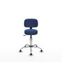 PIQUERAS Y CRESPO Silla Llanos giratoria azul marino con base cromada