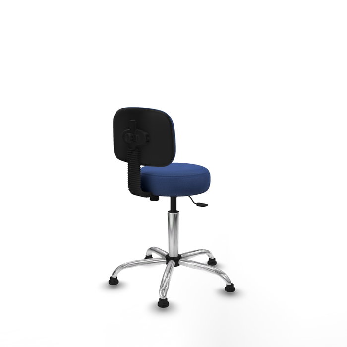PIQUERAS Y CRESPO Silla Llanos giratoria azul marino con base cromada
