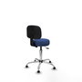 PIQUERAS Y CRESPO Silla Llanos giratoria azul marino con base cromada