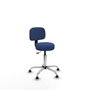 PIQUERAS Y CRESPO Silla Llanos giratoria azul marino con base cromada