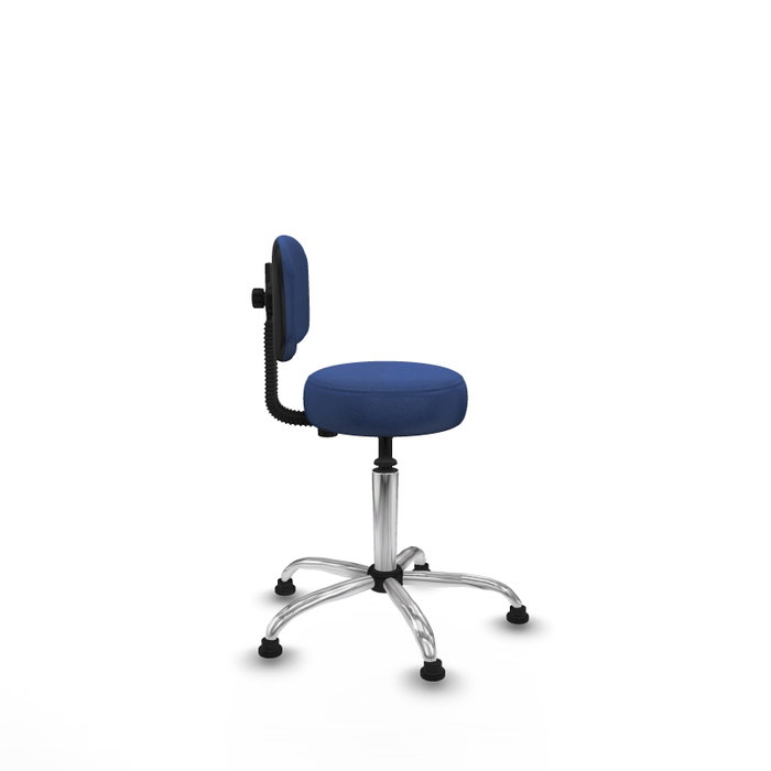PIQUERAS Y CRESPO Silla Llanos giratoria azul marino con base cromada