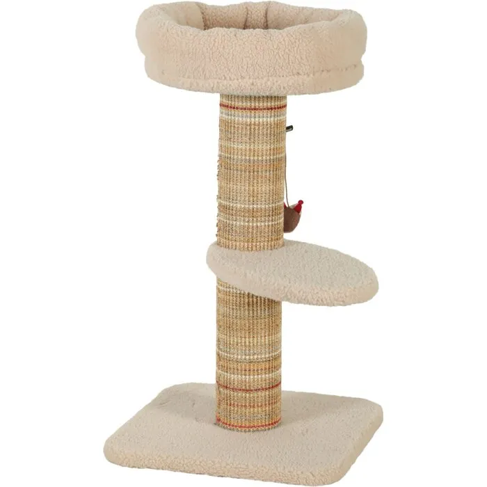 ZOLUX Rascador para gatos Boreal - Estable con zona de descanso, juguete con forma de ratón de sisal, 70 cm, color beige - Ref. AABXZ73832