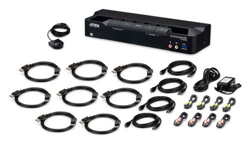 ATEN CS1944DPA Conmutador KVM de 4 puertos USB 3.0 8K DP con doble monitor