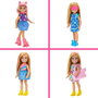 Muñeca barbie chelsea con armario portátil, 15 prendas de ropa y accesorios.